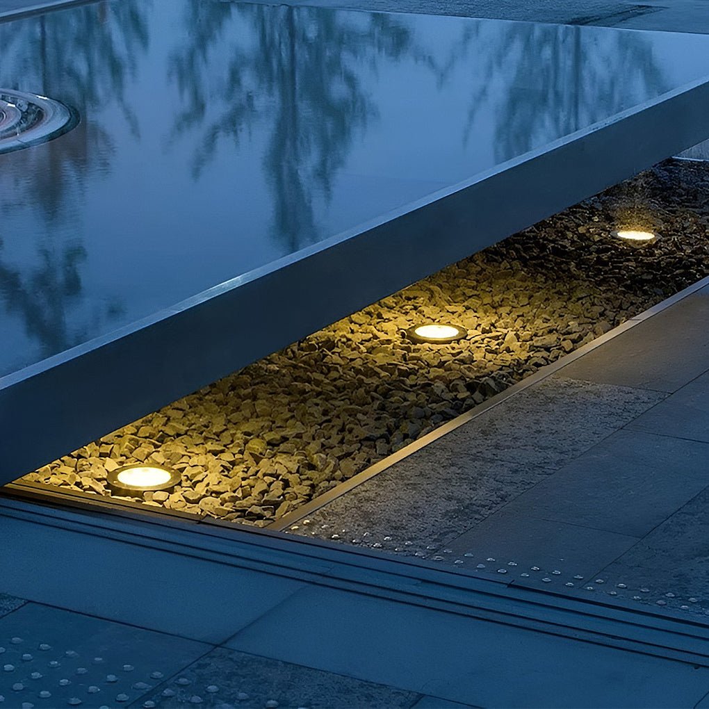 16 Pcs LED Recessed Deck Stair Lights Outdoor Step Lights Garden Lights In-ground Lights