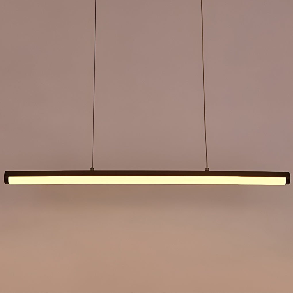 16'' Rectangular Long Matt Black Pendant Light Adjustable Warm White Ceiling Lights