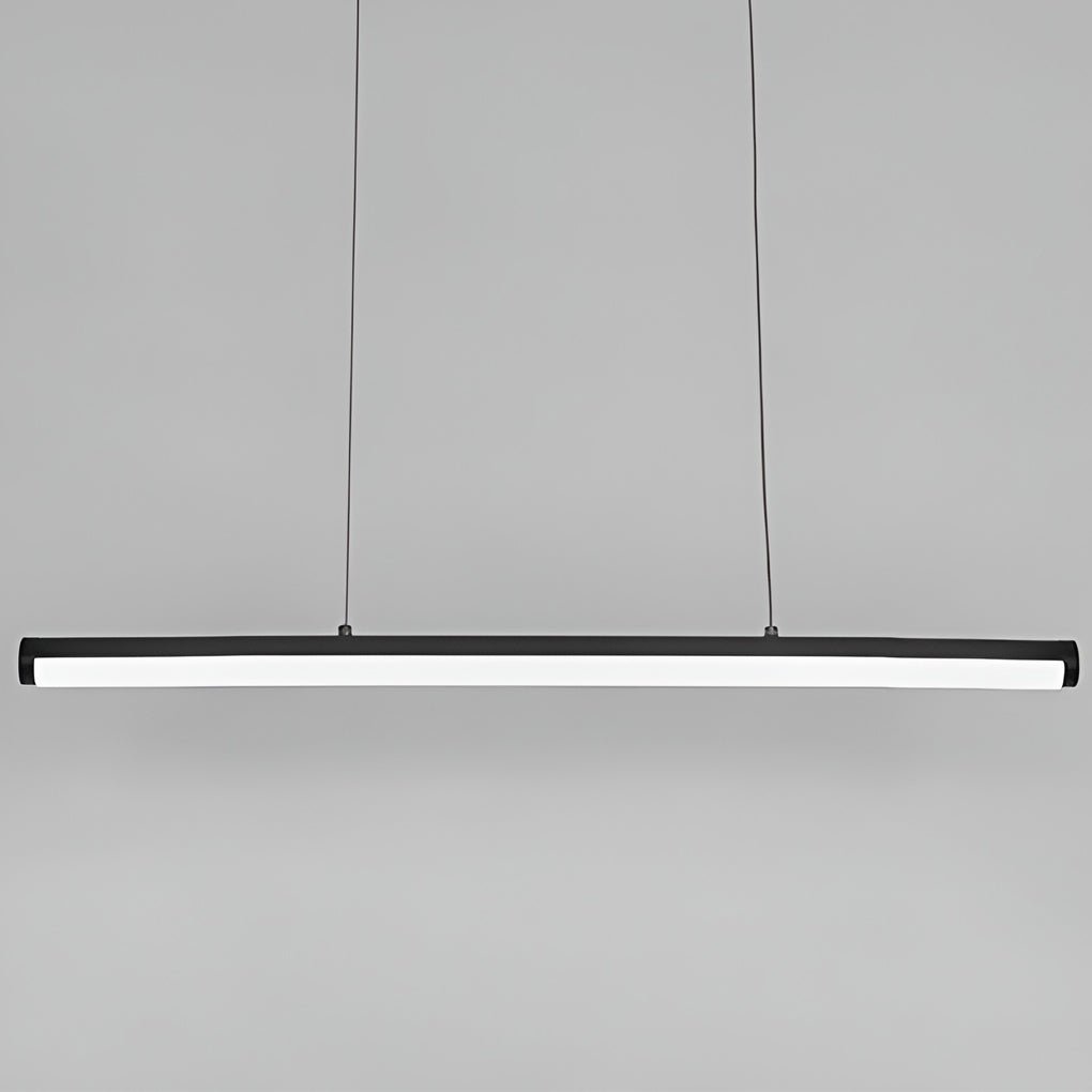 16'' Rectangular Long Matt Black Pendant Light Adjustable Warm White Ceiling Lights