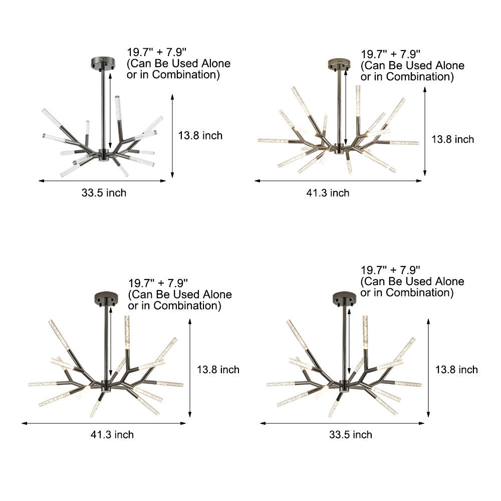 Unique Acrylic Branches LED Minimalist Lines Postmodern Chandelier Lamp