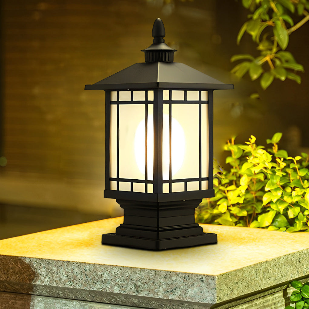 Retro Creative Waterproof Modern Outdoor Fence Post Lights Pillar Lamp