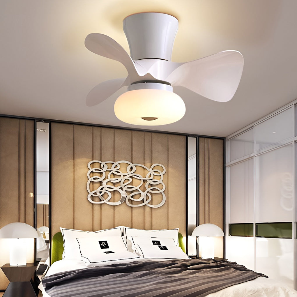 Macaron Color 3 Step Dimming LED Nordic Inverter Ceiling Fan Lights