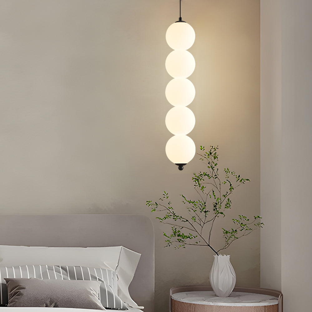 Modern Round String Vertical Balls Pendant Lamp Dimmable LED Chandelier