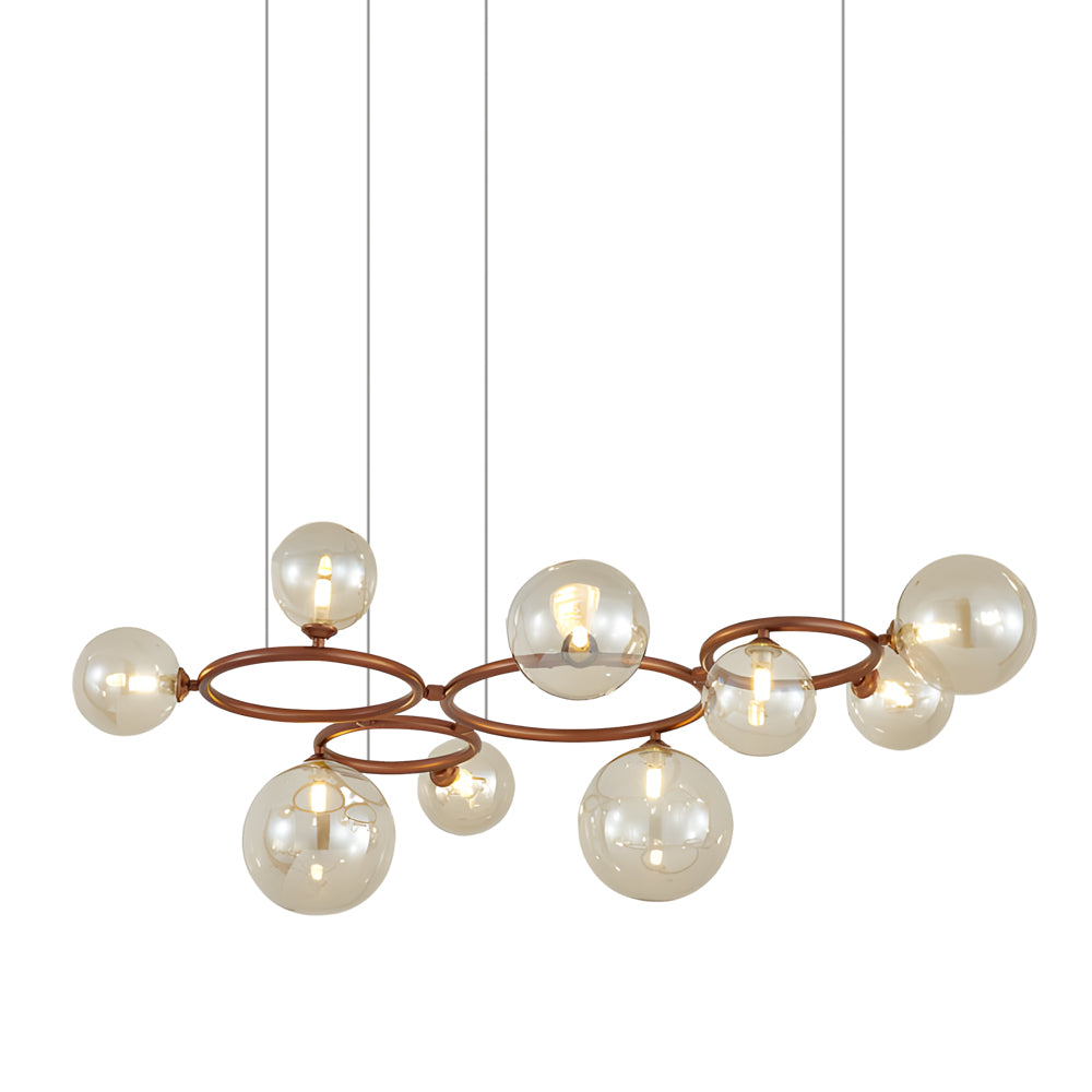 5/7/9-Light Glass Ball Circular Contemporary Chandelier with 3 Step Dimming