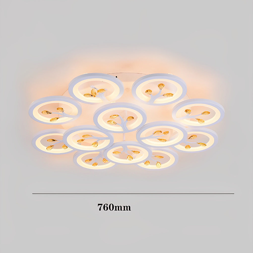 16 Lights Flower Dimmable LED White Nordic Ceiling Lights Flush Mount Lighting