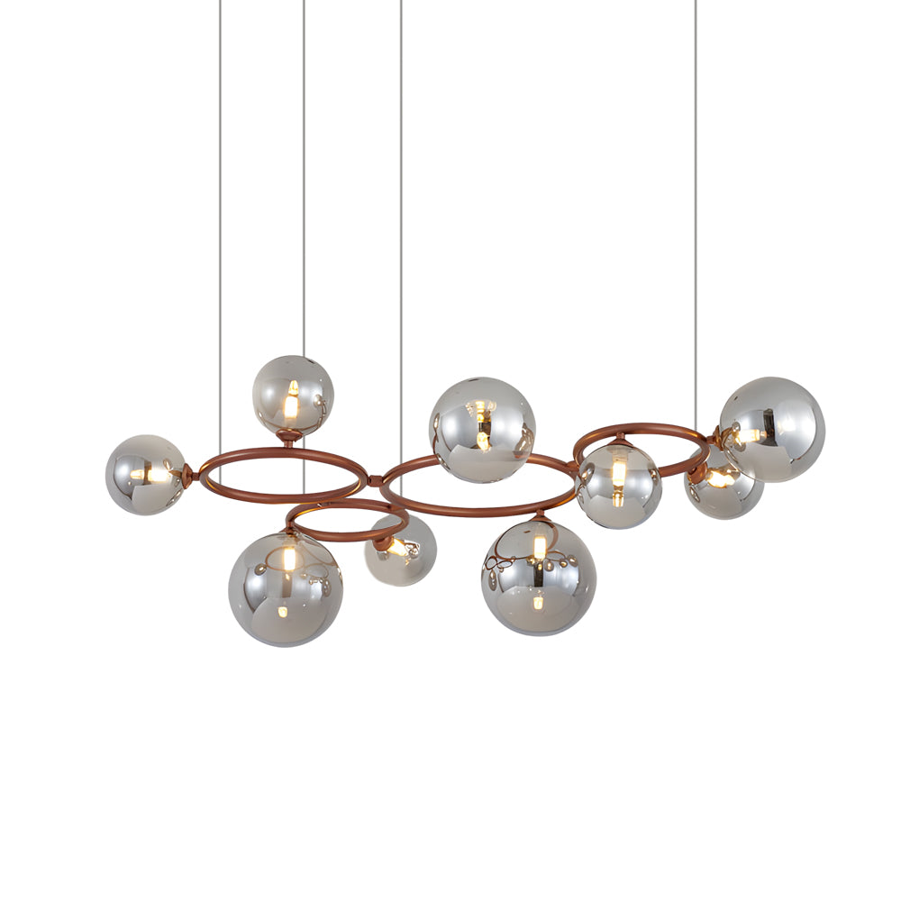 5/7/9-Light Glass Ball Circular Contemporary Chandelier with 3 Step Dimming