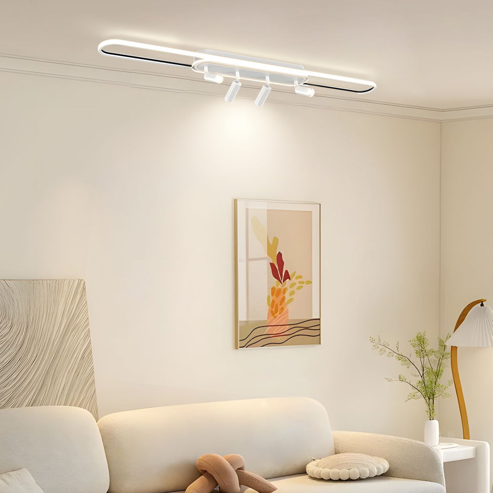 Long Ring Three Step Dimming Modern Surface Mounted Spotlights Ceiling Light