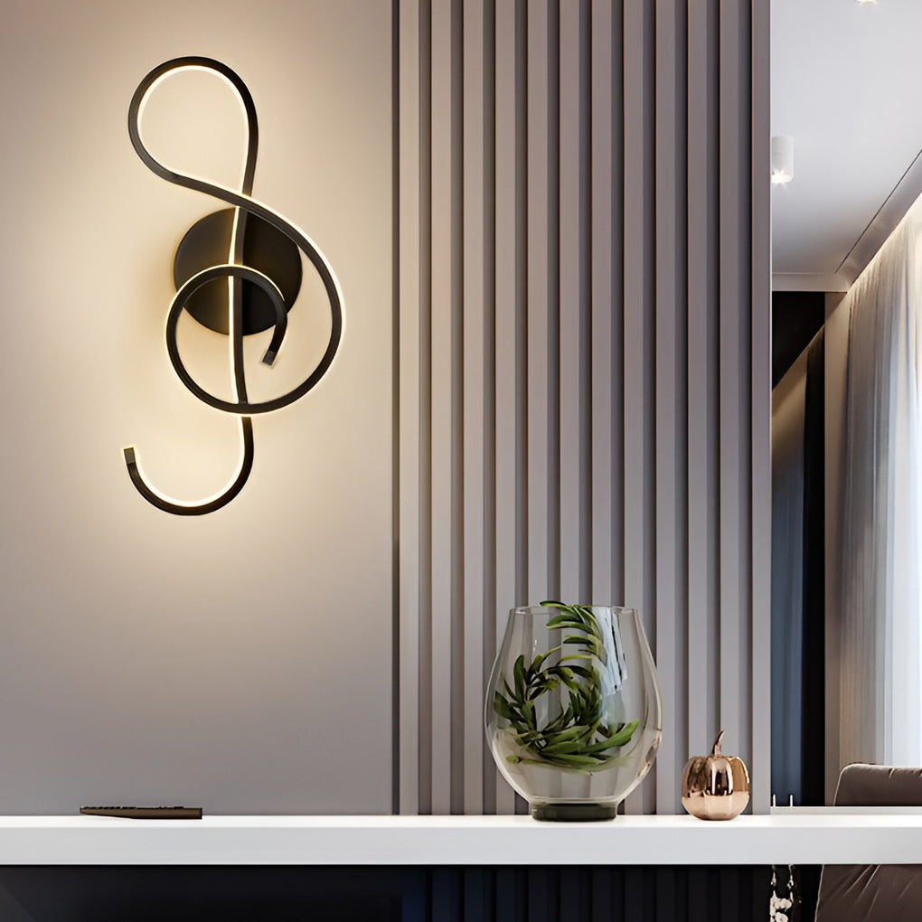 Musical Note Shaped Electroplated LED Modern Wall Sconce Lighting