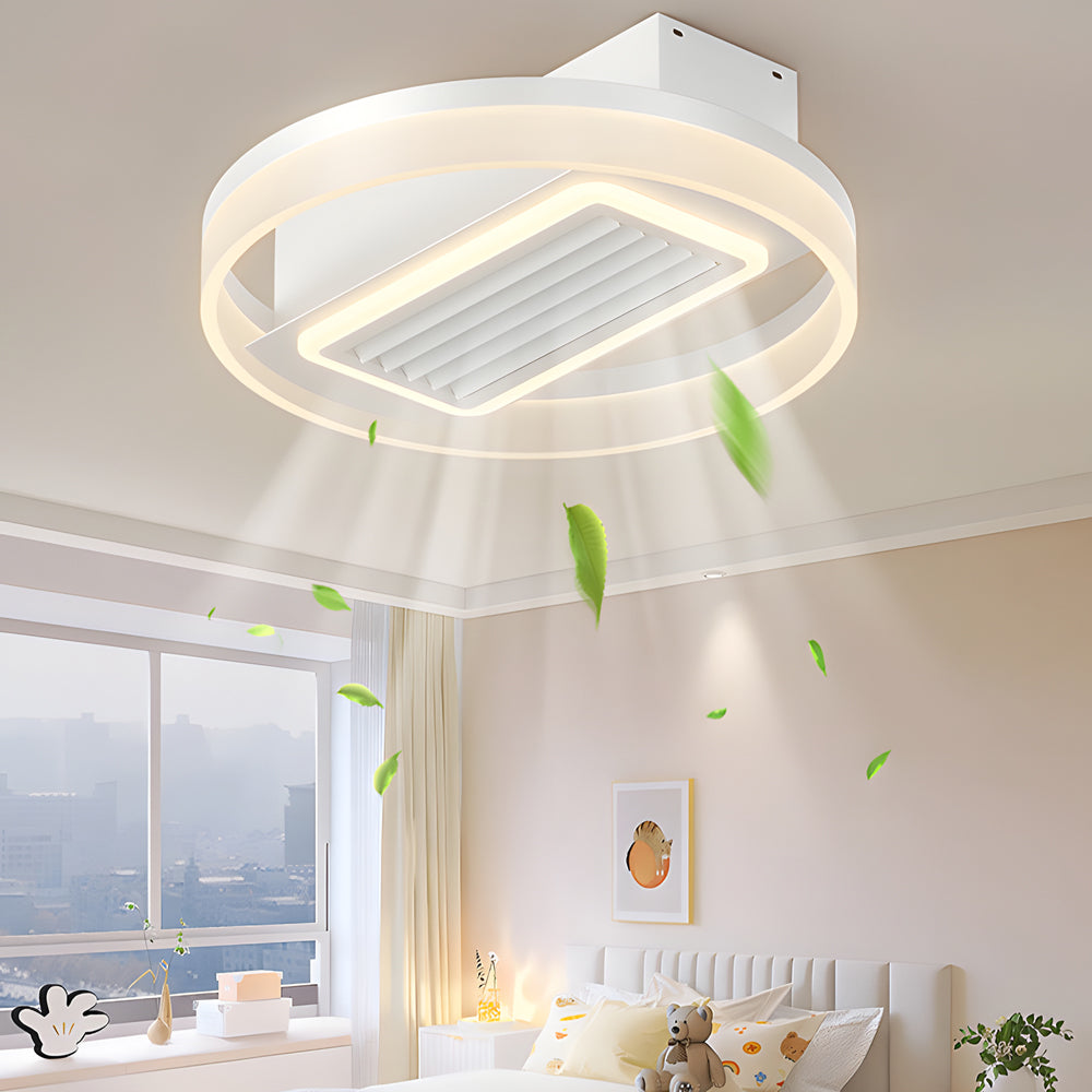 19.7 In. Nordic 6 Speeds Bladeless Ceiling Fan with LED Light, Remote Control