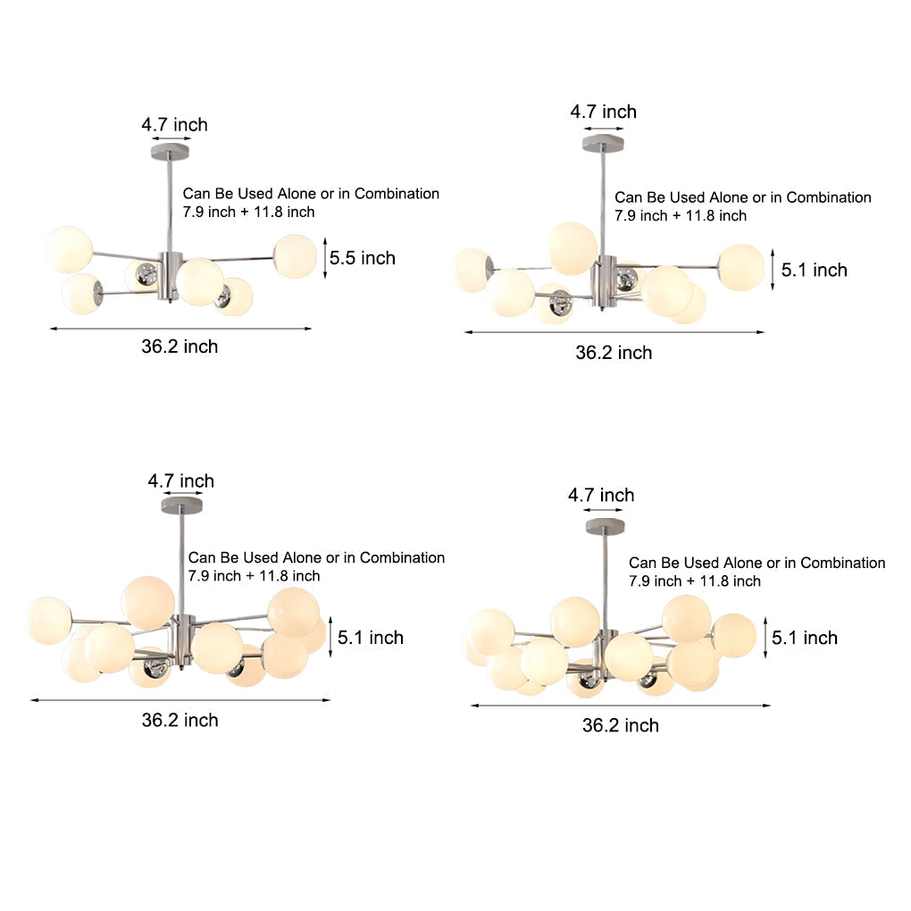 Molecular Lights Three Step Dimming Plating Glass Modern Chandeliers