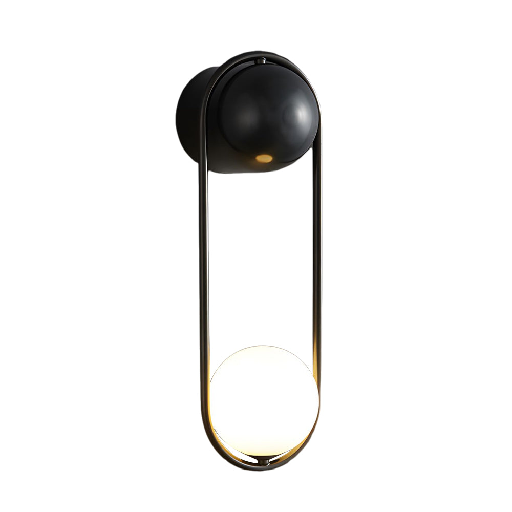 Mila Wall Sconce 1-light Glass Globe Wall Light - Gold/Black