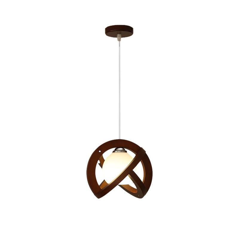 Simple Wood Glass LED Three Step Dimming Wabi-Sabi Japanese Pendant Lights