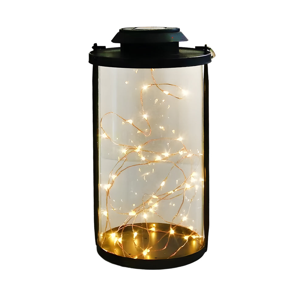 Portable Solar Lanterns - Glass Cylinder Firefly Jar LED Lights