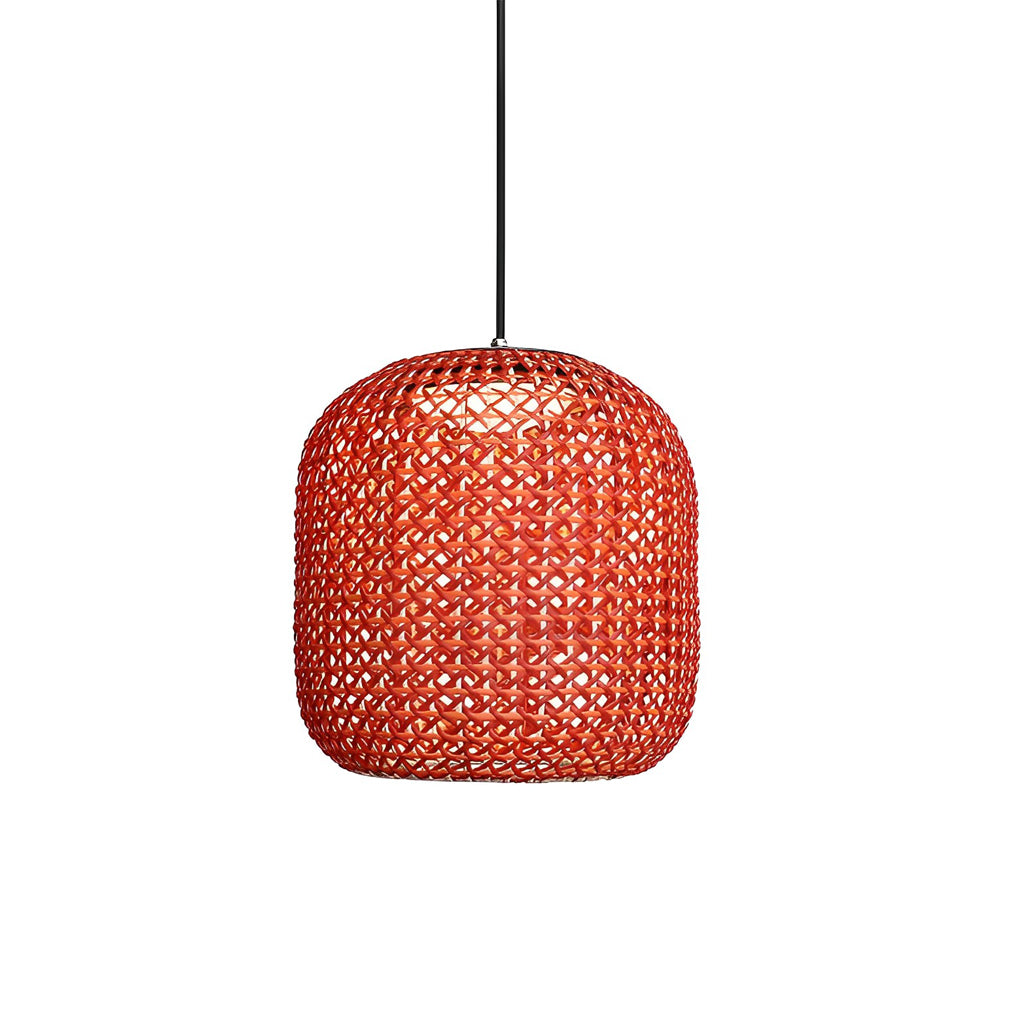 Waterproof Classic Rattan Lanterns LED Red Modern Outdoor Chandelier