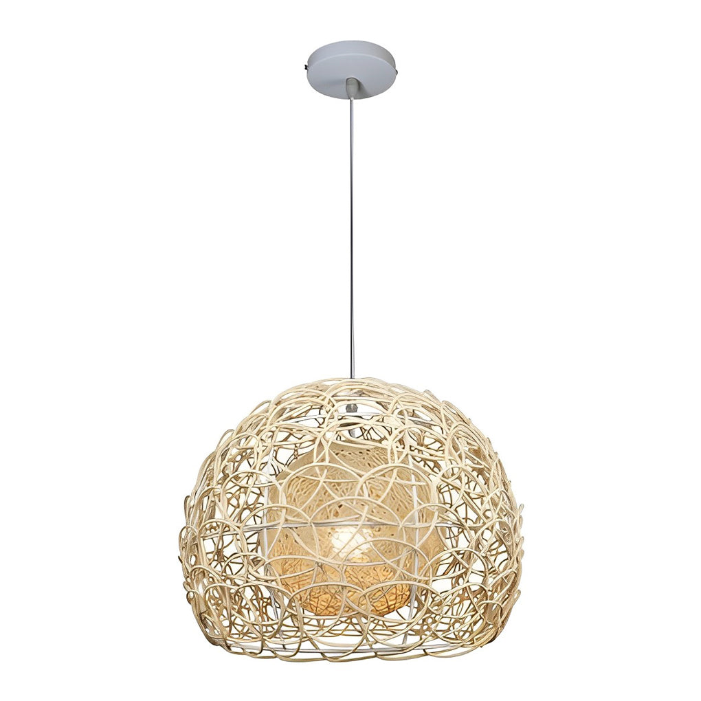 Round Double Layer Rattan Creative Ball Modern Chandelier Pendant Light