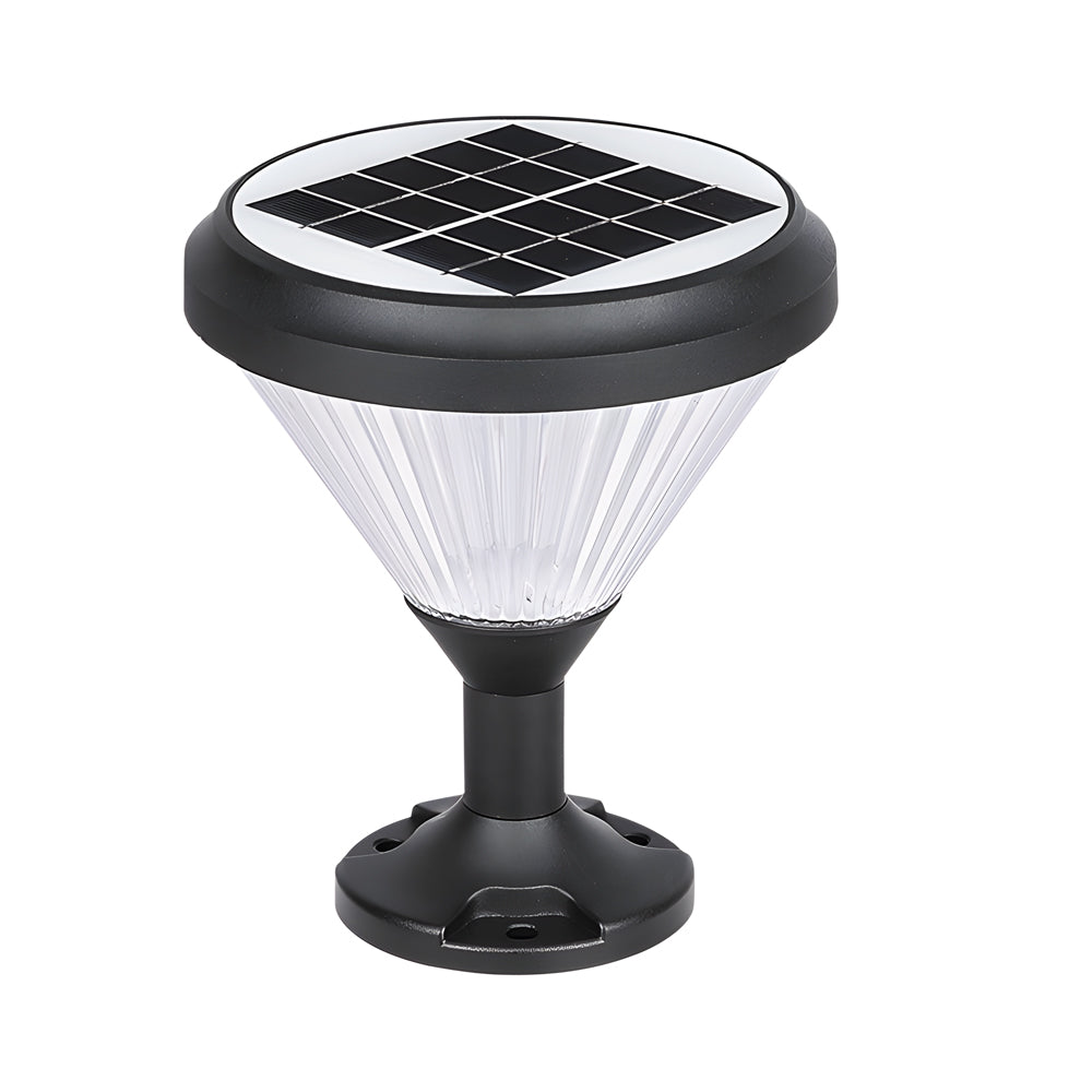 9-In H Waterproof Black Post Solar LED Pier Mount Light