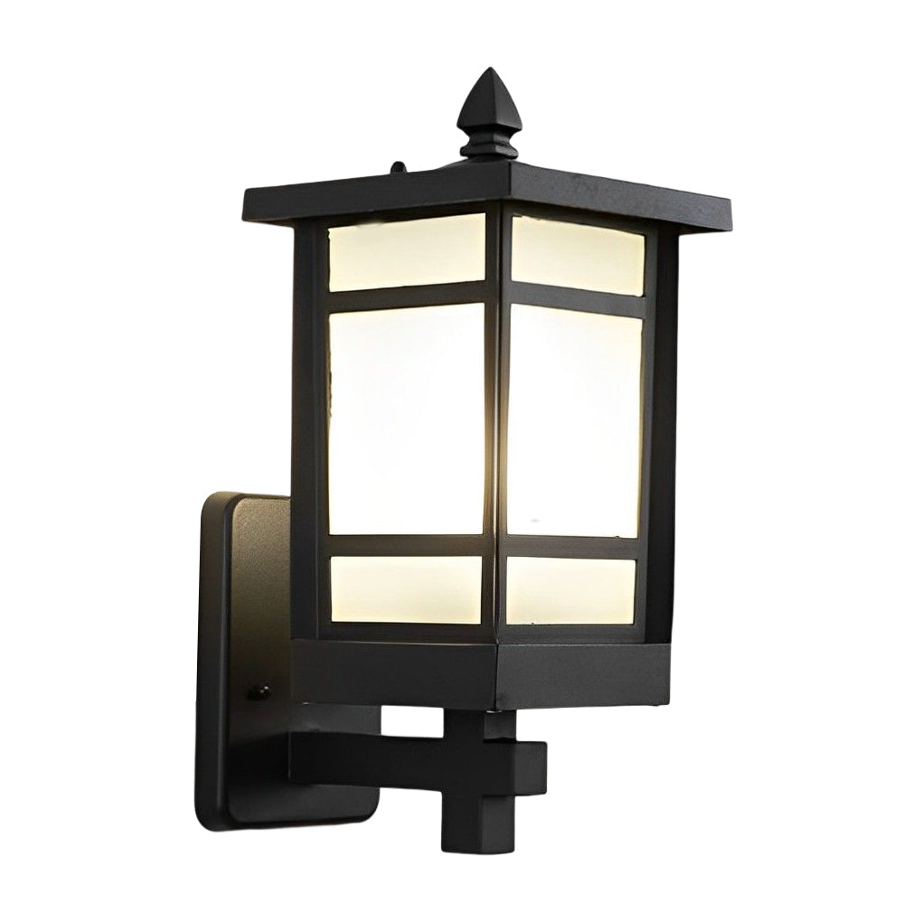 Vintage Waterproof LED Glass Matte Black Retro Wall Lamp Exterior Lights