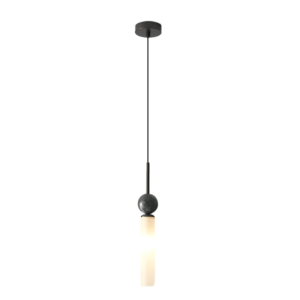 Vertical Marble Cylinder 1-Light Pendant Light - Modern Hanging Lamp