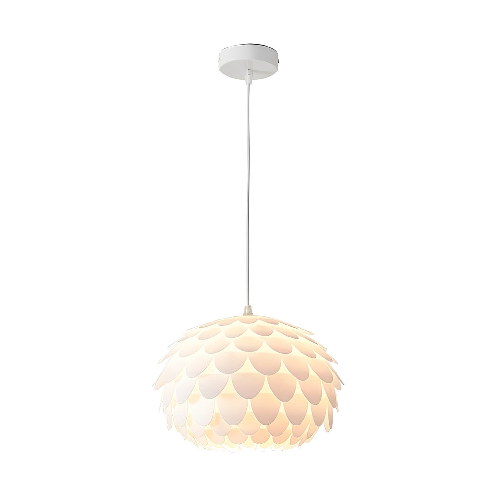 Round Fish Scales Three Step Dimming LED White Modern Pendant Lights