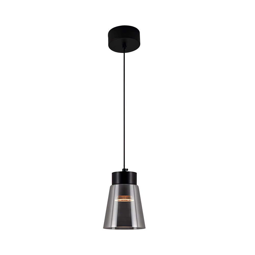 Minimalist Smoke Gray Glass Shade Cob Modern Pendant Lights Chandelier