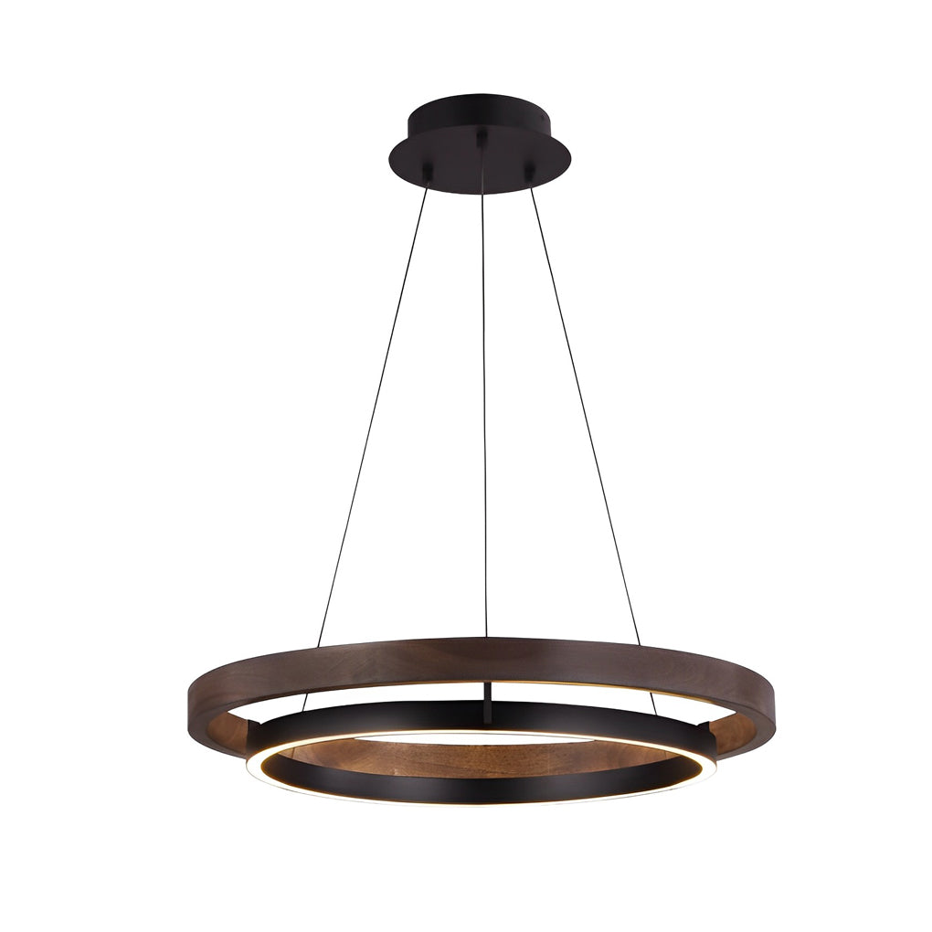 Round Minimalist Three Step Dimming LED Black Modern Chandelier Lights