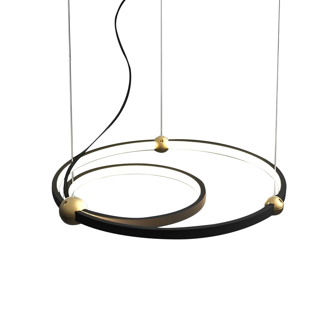 Circular Combination Creative Art Metal Black Post-Modern Chandelier