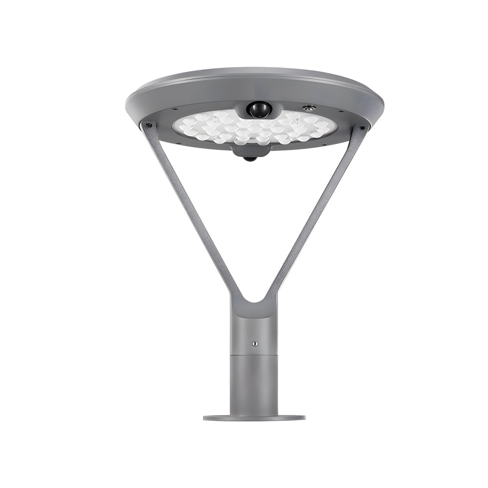 Modern Round Dual Motion Sensor LED Solar Post Lights - Outdoor Pillar Lamp