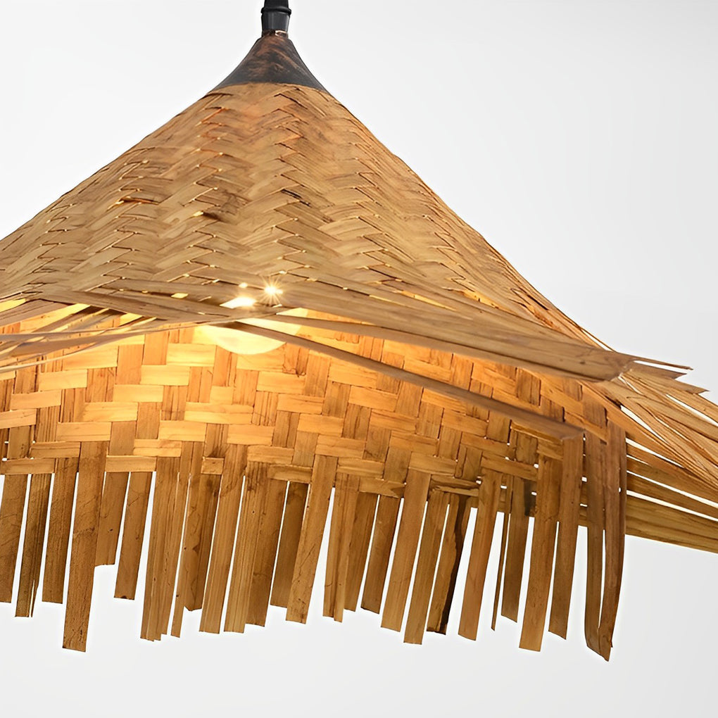 Caribbean Infused Bamboo Woven Pendant Light Burlywood Kitchen Lighting