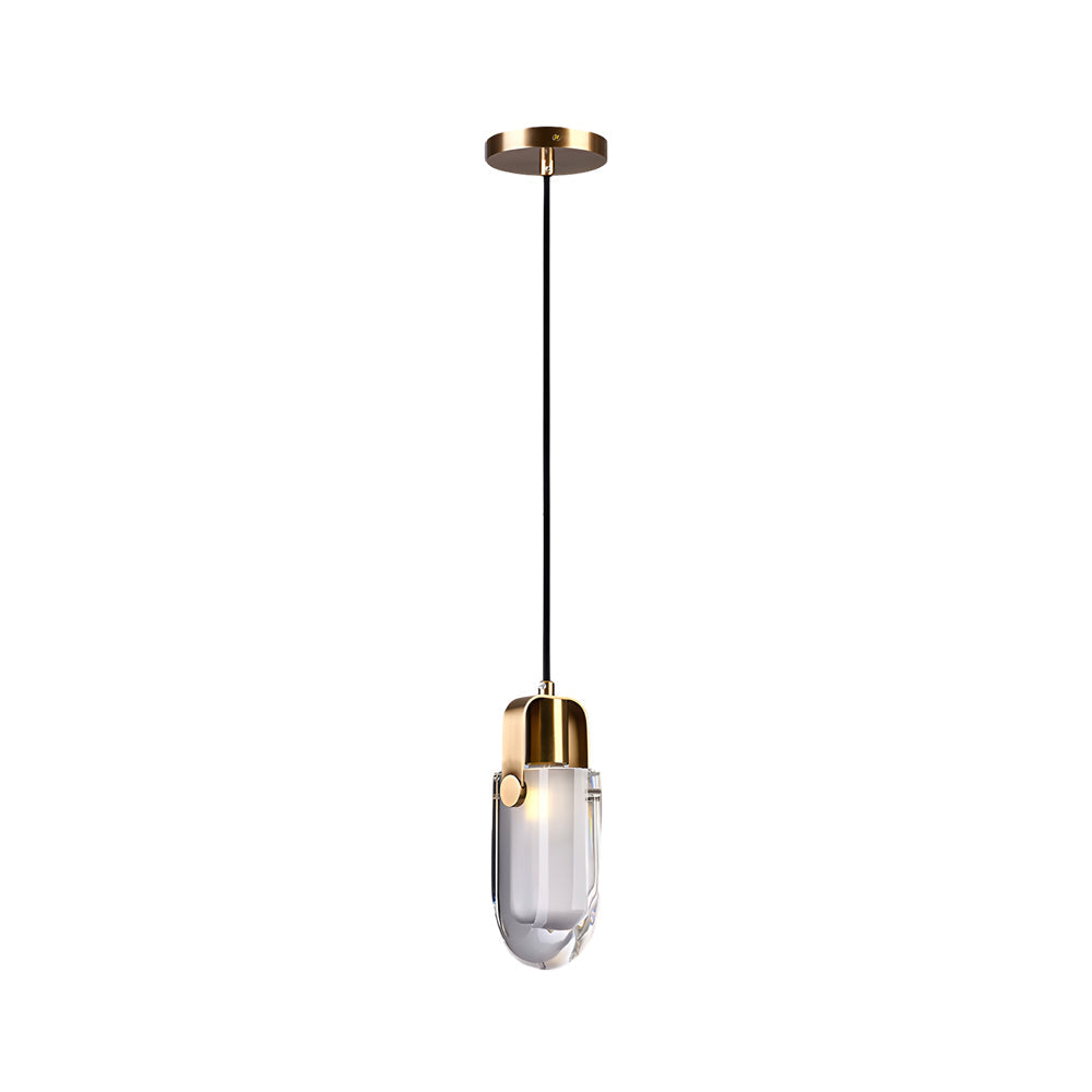 Simple Luxury Crystal Shade 3 Step Dimming Copper Modern Pendant Lights