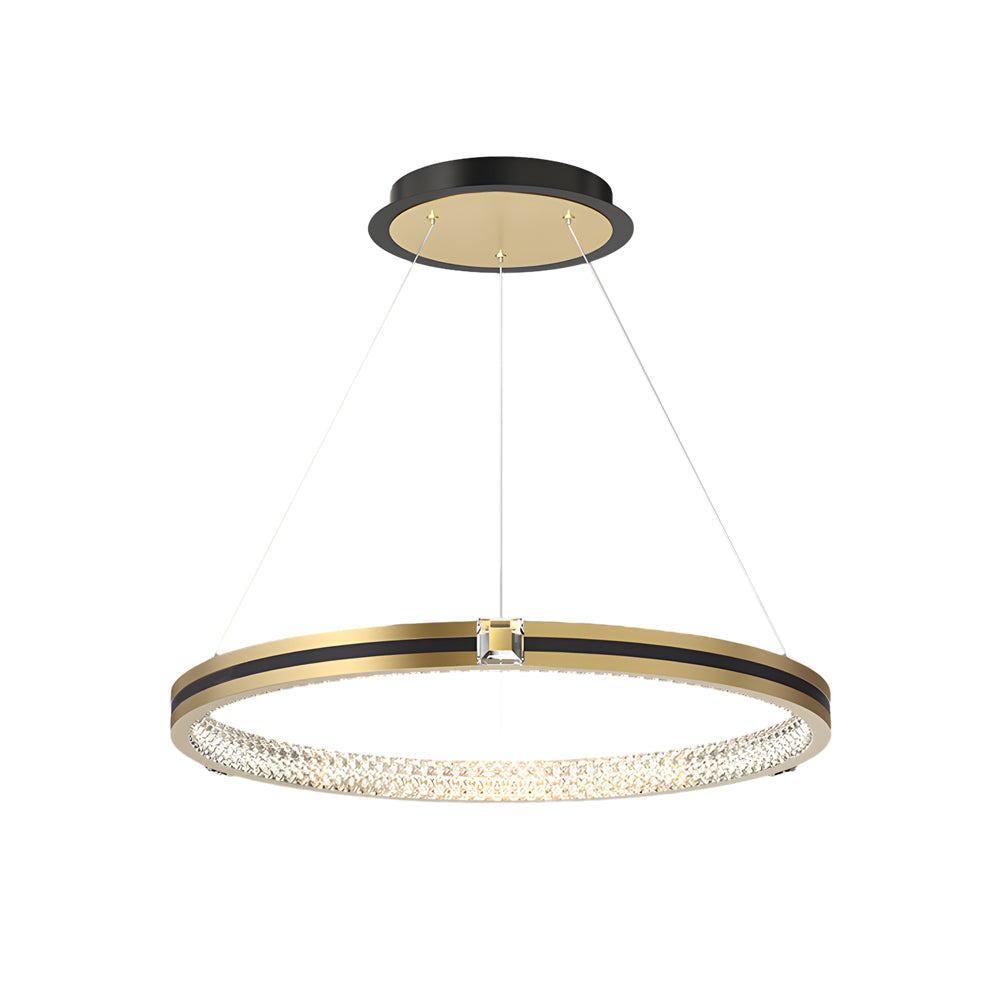 Simple Circles Rings Three Step Dimming Brushed Gold Modern Chandelier