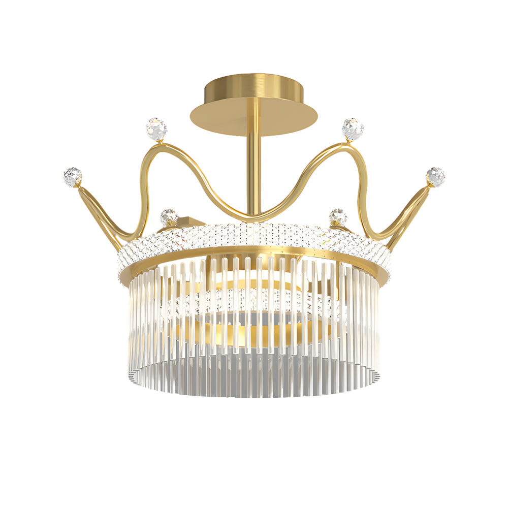 Round Crystal Crowns Three Step Dimming Luxury Postmodern Chandelier