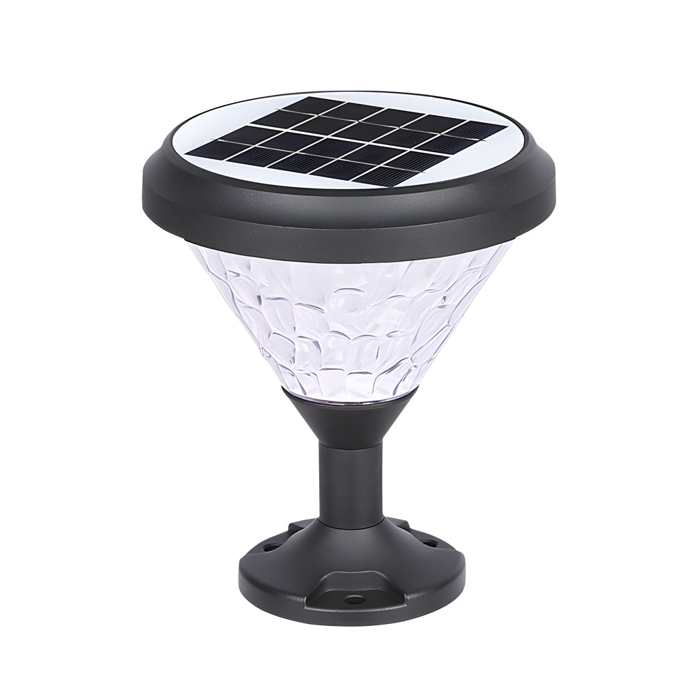 9-inch High Black Round LED Solar Post/Pier Light