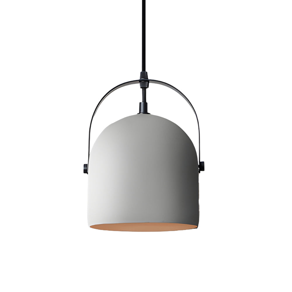 Cement Cylinder Pendant Light 1-Light Concrete Hanging Light in Gray/White/Black