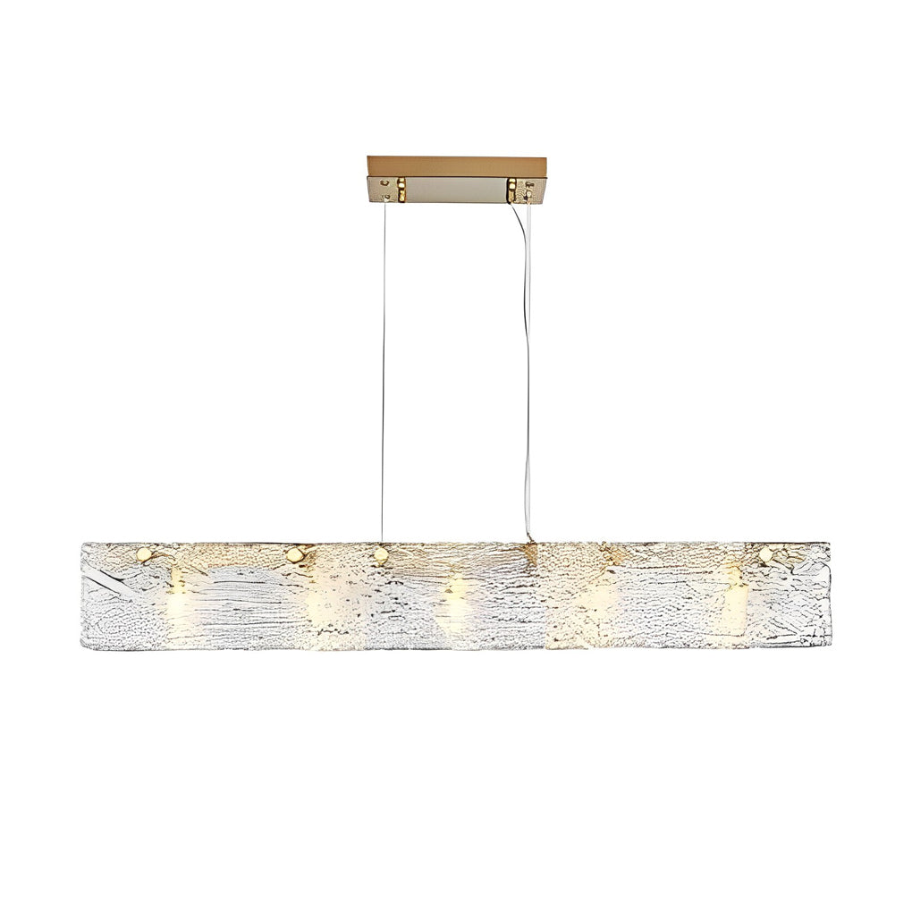 Minimalist Long Strip Glass LED Luxury Modern Dining Room Chandeliers