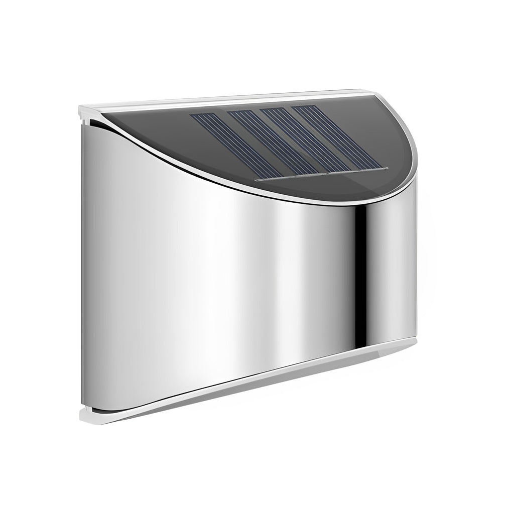 Stainless Steel Minimalist Waterproof Silver Modern Solar Wall Lamp