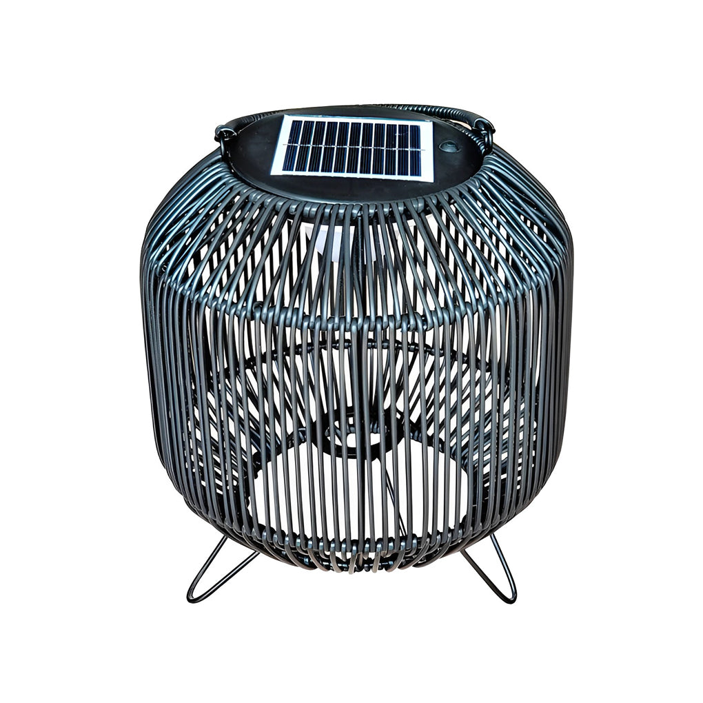 Waterproof Portable LED Rattan Retro Solar Powered Outdoor Lanterns