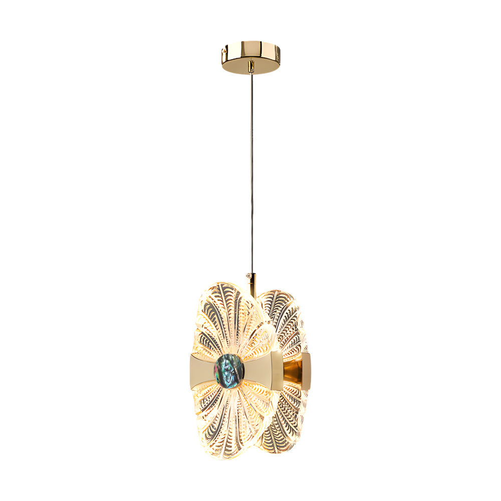 Acrylic Round Lotus Leaf 3 Step Dimming Luxury Modern Pendant Lights