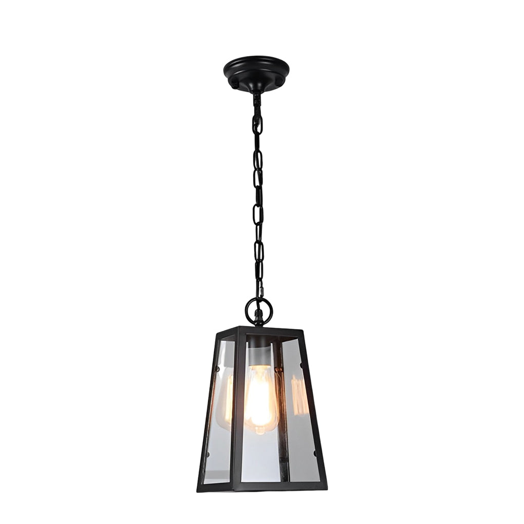 Waterproof Iron Glass LED 6W Black American Style Outdoor Chandelier