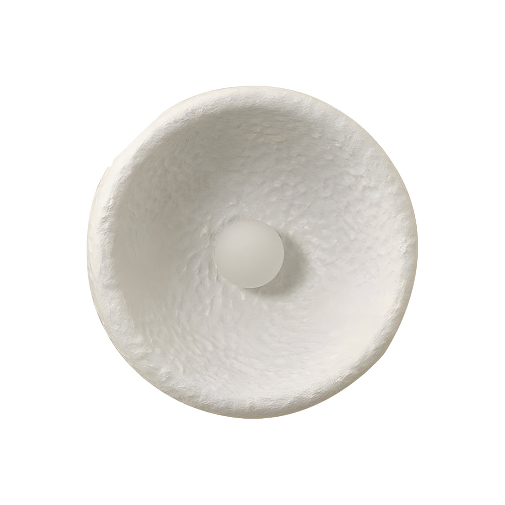 Japanese White Round 1-Light Wall Sconce, 3 Sizes