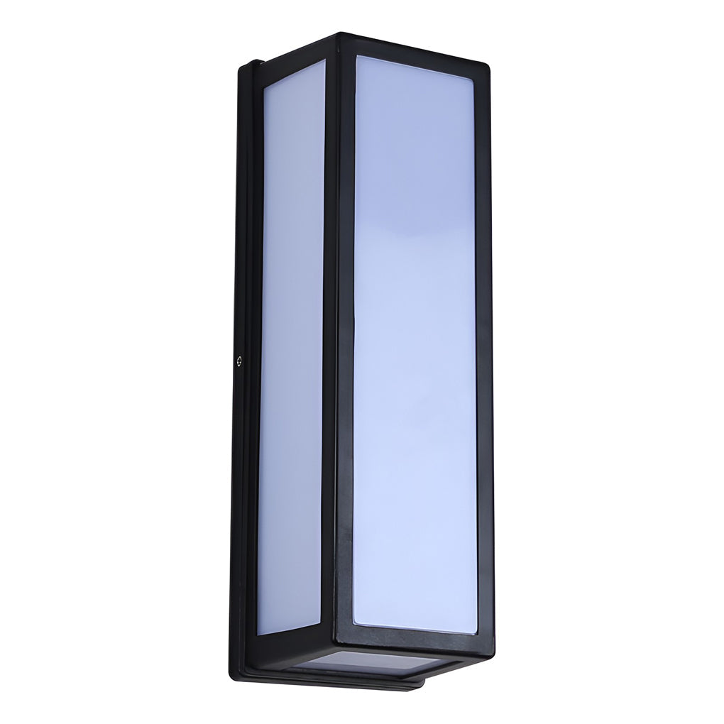 Rectangle LED Waterproof Motion Sensor Black Modern Wall Sconce Lighting