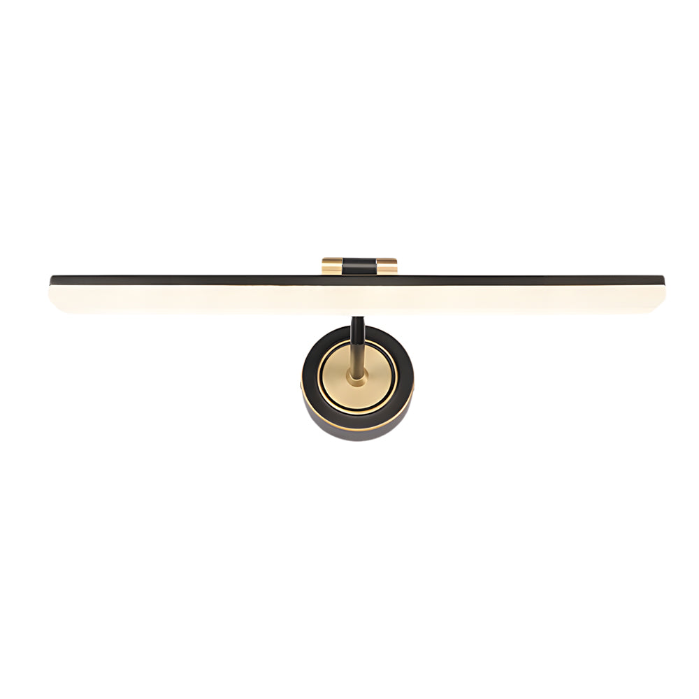 Adjustable LED Bathroom Vanity Mirror Light with Rotatable Flat Bar in Gold/Black Finish