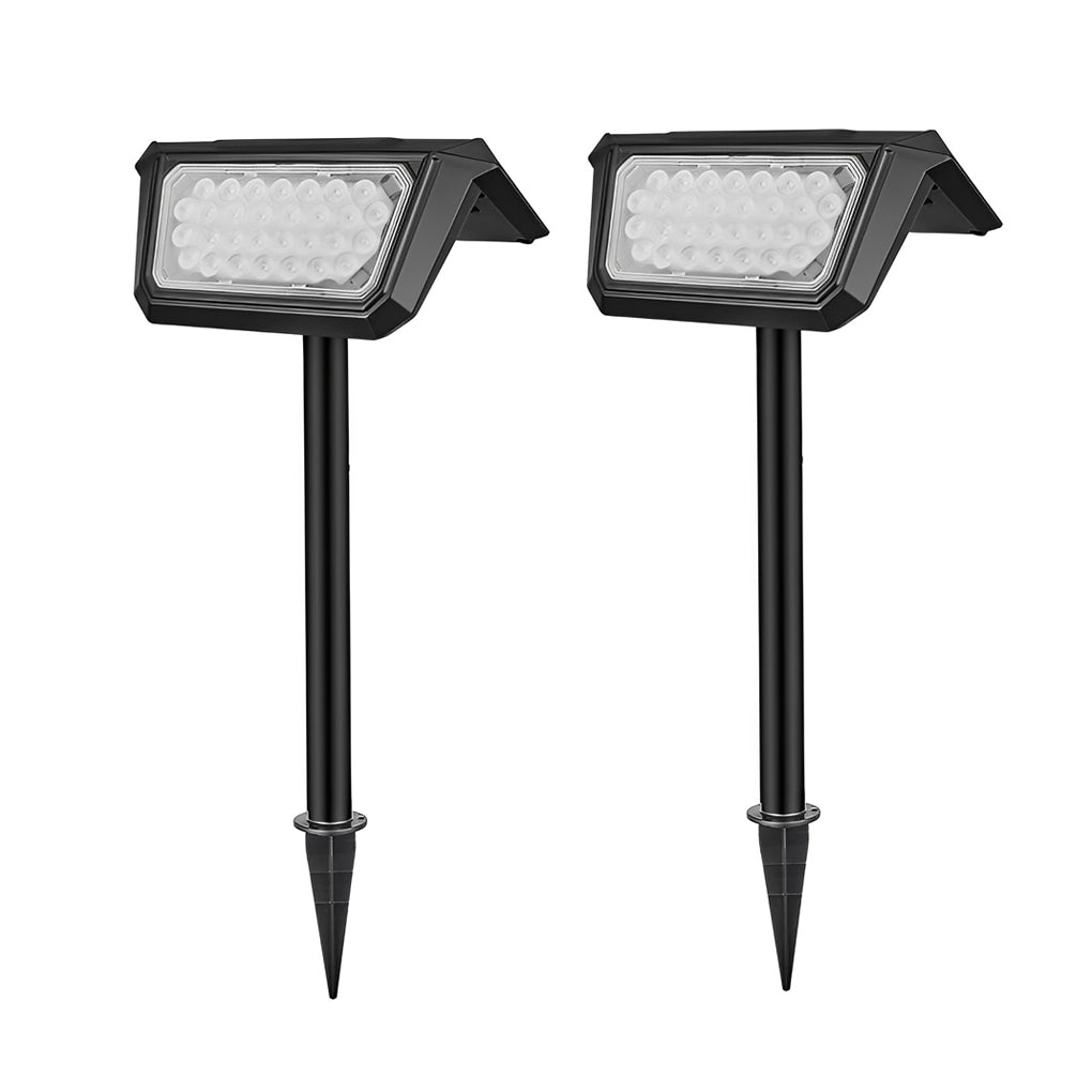 2PCS Waterproof IP65 LED Black Modern Solar Lights Outdoor Lawn Lamp