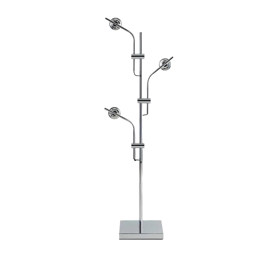 Industrial Multi-Angle Task Lighting Chrome Floor Lamp