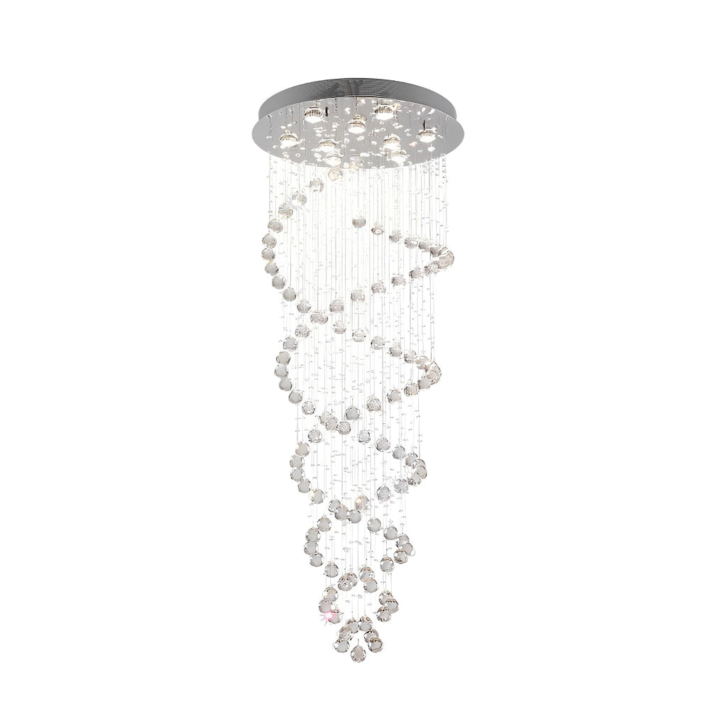 Double Spiral Three Step Dimming LED Modern Staircase Chandelier Light