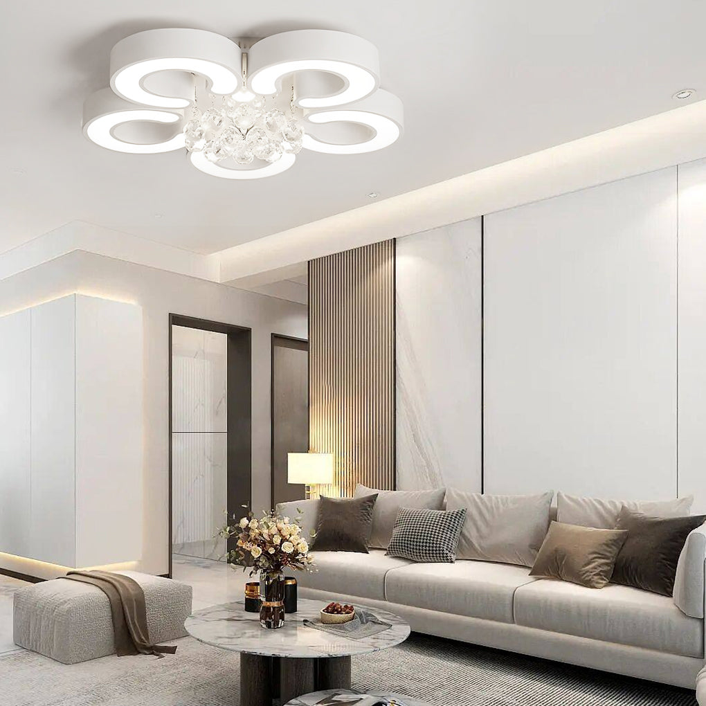 Flower Shaped Dimmable LED Modern Ceiling Lights Flush Mount Lighting