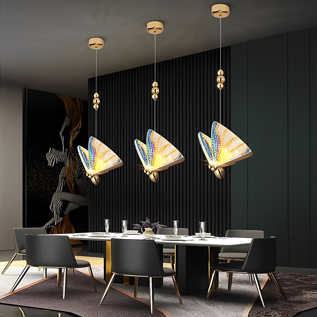 Butterfly Shape Multi-Color Metal Acrylic Design Pendant Lighting LED Ceiling Light