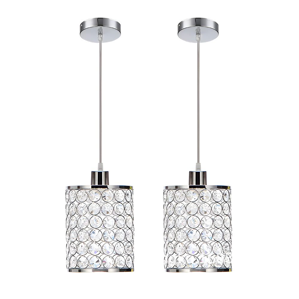 2 Pcs Cylinder Crystal Decorative Shade Minimalist Nordic Chandelier