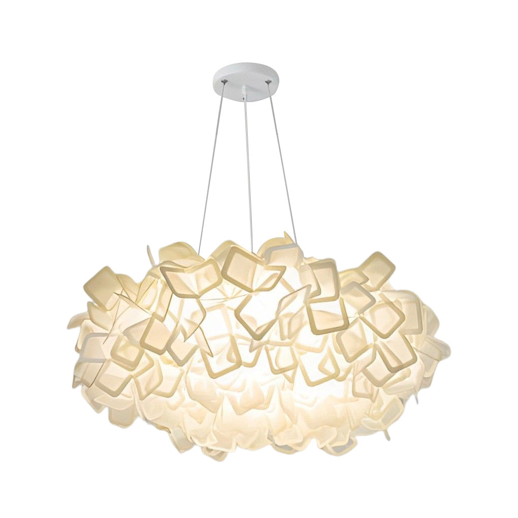 Flower Petals Three Step Dimming LED White Ins Nordic Chandelier Light