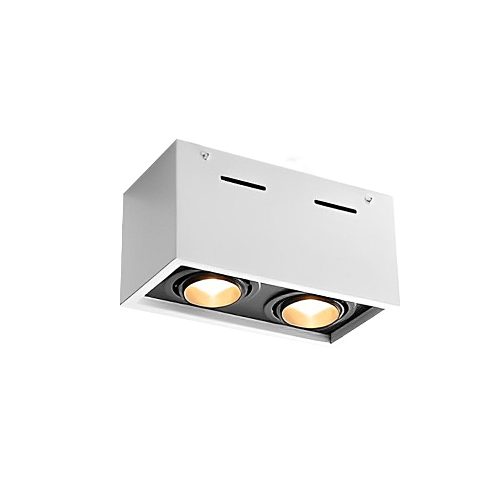 Rectangular 2 Lights Adjustable LED Modern Surface Mounted Spotlights