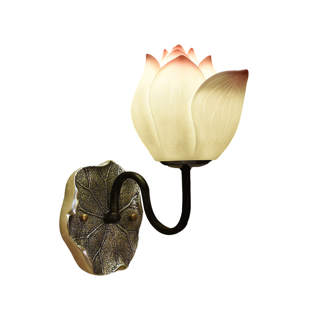 Lotus Flowers Resin Three Step Dimming Creative Modern Wall Lights Fixture